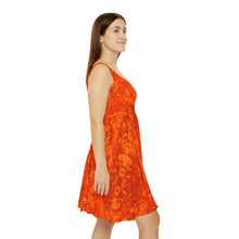 Load image into Gallery viewer, Women&#39;s Skater Tangy Mandarin Orange Dress
