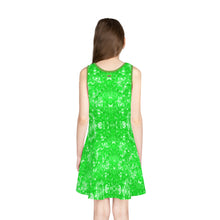 Load image into Gallery viewer, Girls&#39; Sleeveless Green Slime Sundress
