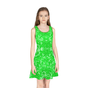 Girls' Sleeveless Green Slime Sundress