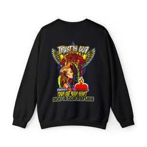 Unisex Heavy Blend™ Crewneck Sweatshirt TRUST IN GOD AT ALL TIMES PSALM 62:8 NIV