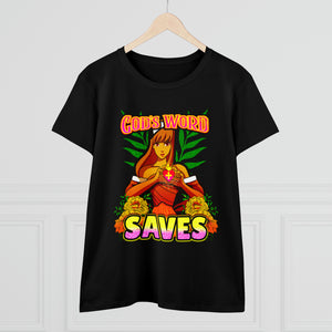 Women's Midweight Cotton Tee GOD'S WORD SAVES