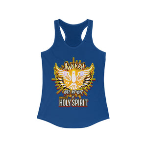 Women's Racerback Tank AWAKEN VOICE AND WORD OF HOLY SPIRIT LUKE 12:12