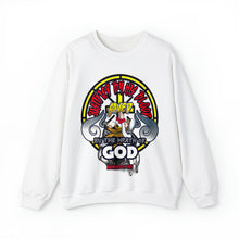 Load image into Gallery viewer, Unisex Heavy Blend™ Crewneck Sweatshirt JUSTIFIED BY HIS BLOOD ROMANS 5:9 NIV
