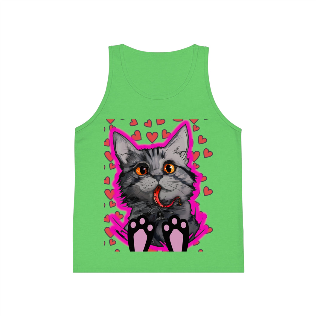 Kid's Jersey Tank Top Grey kitten