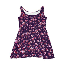 Load image into Gallery viewer, Women&#39;s Skater Dress Purple Cherry Blossom
