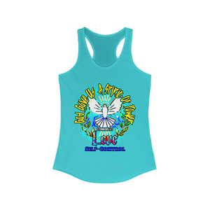 Women's Racerback Tank SPIRIT OF POWER, LOVE, AND SELF-CONTROL 2 TIMOTHY 1:7