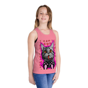 Kid's Jersey Tank Top Grey kitten