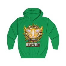 Load image into Gallery viewer, Unisex Full Zip Hoodie AWAKEN VOICE AND WORD OF HOLY SPIRIT LUKE 12:12
