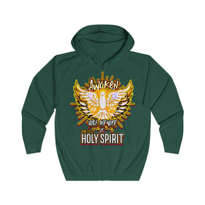 Unisex Full Zip Hoodie AWAKEN VOICE AND WORD OF HOLY SPIRIT LUKE 12:12