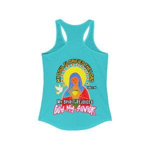 Women's Racerback Tank GOD MY SAVIOR LUKE 1:46