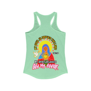 Women's Racerback Tank GOD MY SAVIOR LUKE 1:46