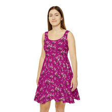 Load image into Gallery viewer, Women&#39;s Skater Dress Majenta Cherry Blossom
