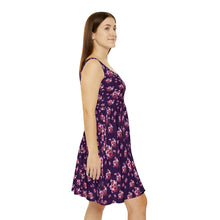 Load image into Gallery viewer, Women&#39;s Skater Dress Purple Cherry Blossom
