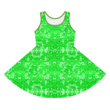 Load image into Gallery viewer, Girls&#39; Sleeveless Green Slime Sundress
