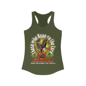 Women's Racerback Tank SOAR ON WINGS LIKE EAGLES ISAIAH 40:31