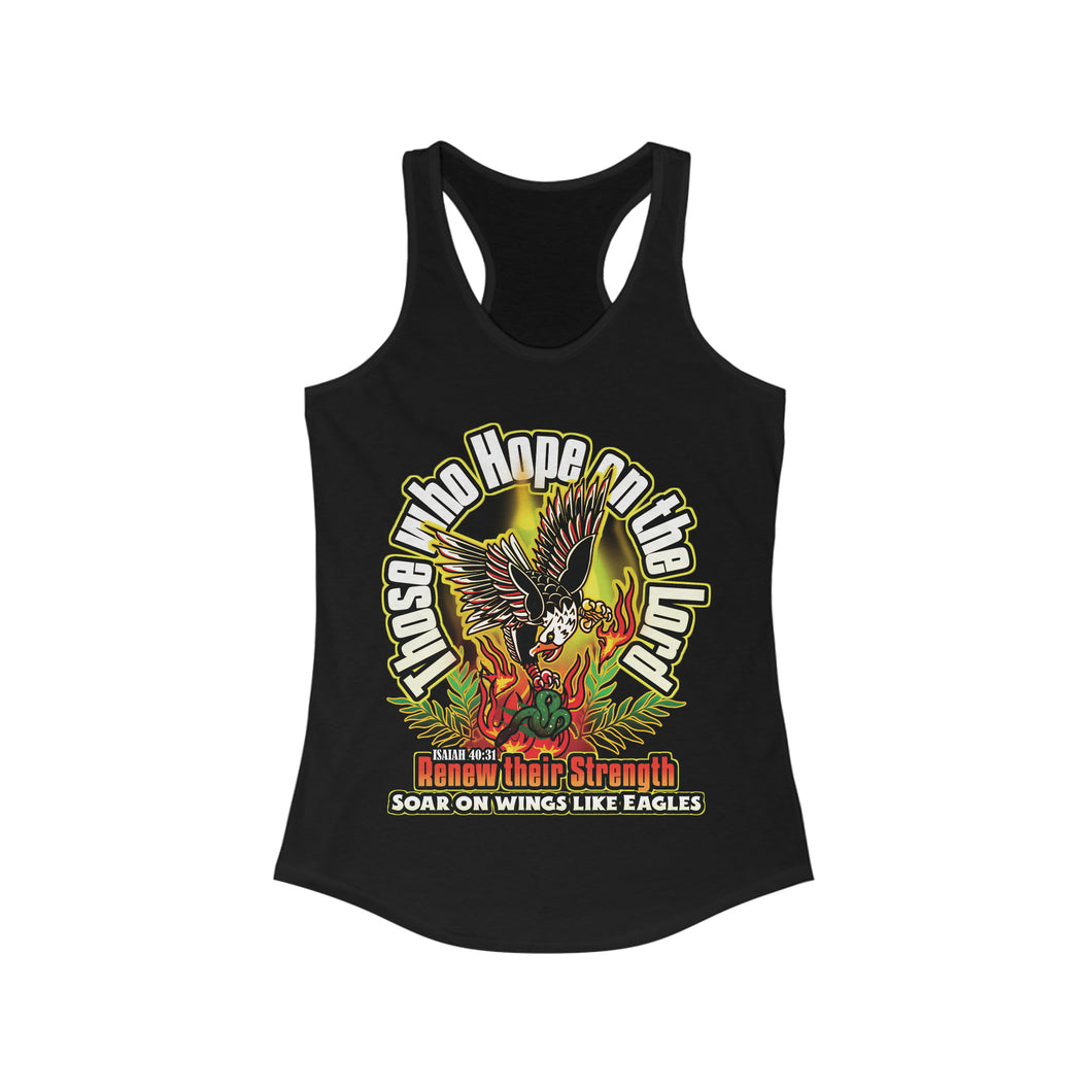 Women's Racerback Tank SOAR ON WINGS LIKE EAGLES ISAIAH 40:31