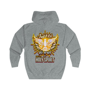 Unisex Full Zip Hoodie AWAKEN VOICE AND WORD OF HOLY SPIRIT LUKE 12:12