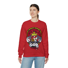 Load image into Gallery viewer, Unisex Heavy Blend™ Crewneck Sweatshirt JUSTIFIED BY HIS BLOOD ROMANS 5:9 NIV
