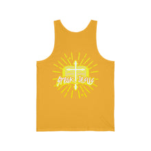 Load image into Gallery viewer, Unisex Jersey Tank SPEAK JESUS
