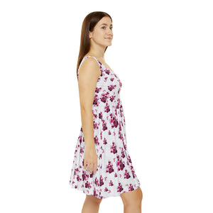 Women's Skater Dress White Cherry Blossom