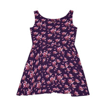 Load image into Gallery viewer, Women&#39;s Skater Dress Purple Cherry Blossom
