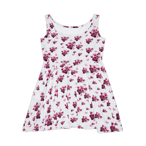 Women's Skater Dress White Cherry Blossom