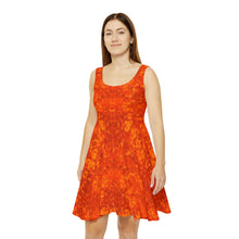 Load image into Gallery viewer, Women&#39;s Skater Tangy Mandarin Orange Dress
