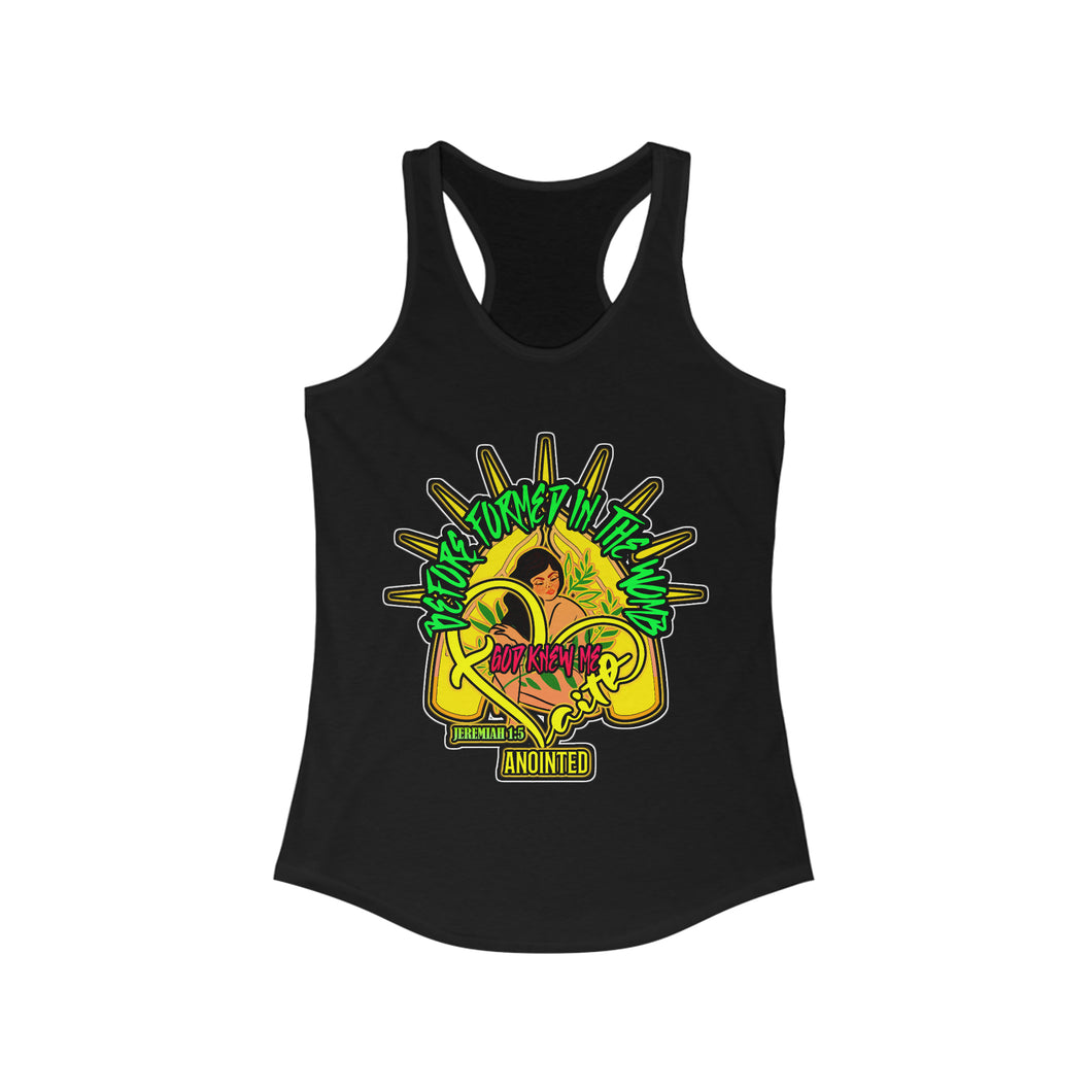 Women's Ideal Racerback Tank GOD KNEW ME JEREMIAH 1:5