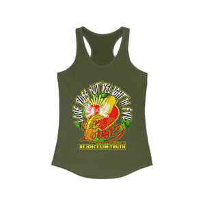 Women's Racerback Tank LOVE REJOICES IN TRUTH 1 CORINTHIANS 13:6