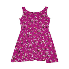 Load image into Gallery viewer, Women&#39;s Skater Dress Majenta Cherry Blossom
