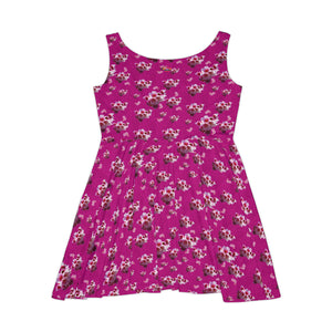 Women's Skater Dress Majenta Cherry Blossom