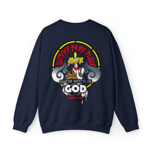 Unisex Heavy Blend™ Crewneck Sweatshirt JUSTIFIED BY HIS BLOOD ROMANS 5:9 NIV