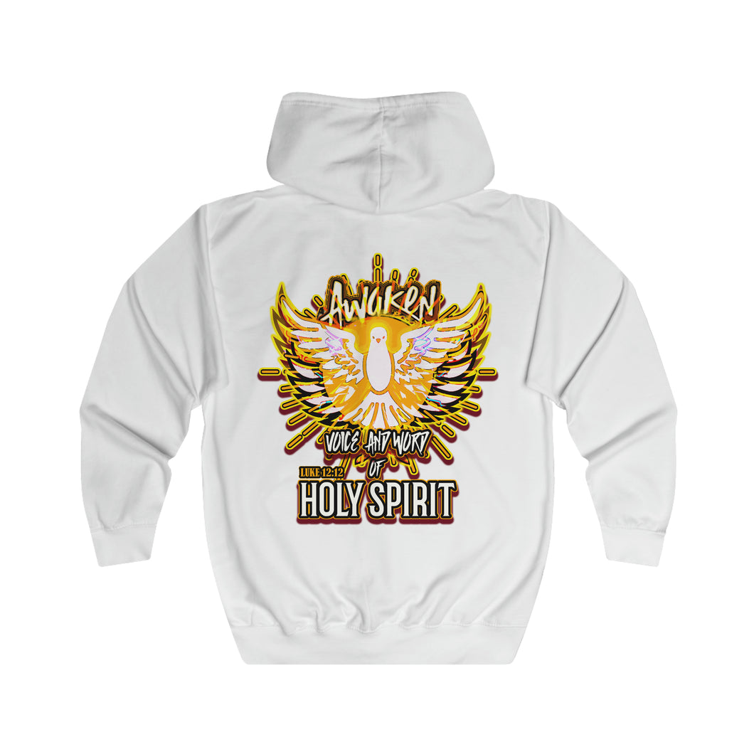 Unisex Full Zip Hoodie AWAKEN VOICE AND WORD OF HOLY SPIRIT LUKE 12:12