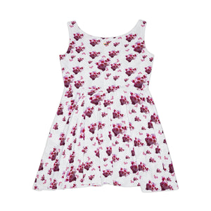 Women's Skater Dress White Cherry Blossom