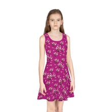 Load image into Gallery viewer, Girls&#39; Sleeveless Fushian Flower Power Sundress
