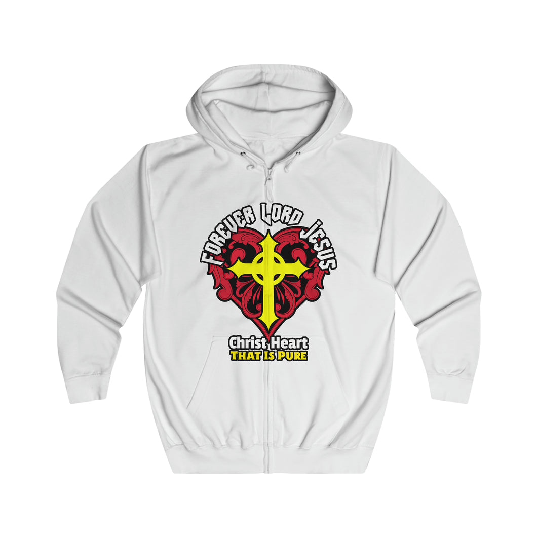 Unisex Full Zip Hoodie PURE CHRIST HEART