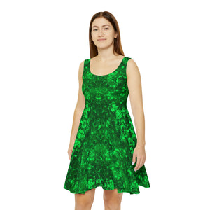 Women's Skater Emerald Star Green Dress