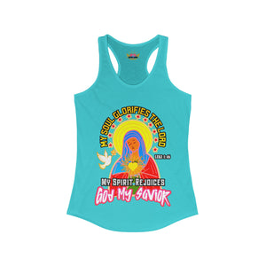 Women's Racerback Tank GOD MY SAVIOR LUKE 1:46