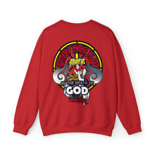 Load image into Gallery viewer, Unisex Heavy Blend™ Crewneck Sweatshirt JUSTIFIED BY HIS BLOOD ROMANS 5:9 NIV
