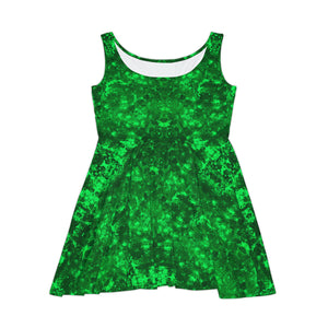 Women's Skater Emerald Star Green Dress