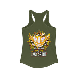 Women's Racerback Tank AWAKEN VOICE AND WORD OF HOLY SPIRIT LUKE 12:12