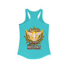 Load image into Gallery viewer, Women&#39;s Racerback Tank AWAKEN VOICE AND WORD OF HOLY SPIRIT LUKE 12:12
