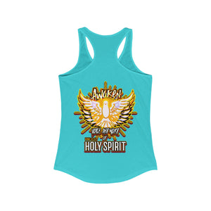 Women's Racerback Tank AWAKEN VOICE AND WORD OF HOLY SPIRIT LUKE 12:12