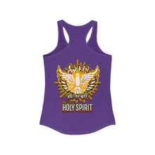 Load image into Gallery viewer, Women&#39;s Racerback Tank AWAKEN VOICE AND WORD OF HOLY SPIRIT LUKE 12:12
