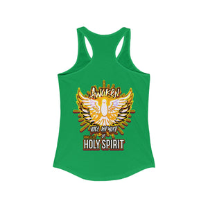 Women's Racerback Tank AWAKEN VOICE AND WORD OF HOLY SPIRIT LUKE 12:12