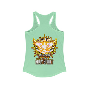 Women's Racerback Tank AWAKEN VOICE AND WORD OF HOLY SPIRIT LUKE 12:12