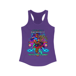 Women's Racerback Tank FAITH MUCH STRONGER