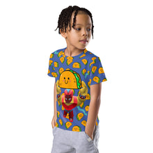 Load image into Gallery viewer, Boy&#39;s crew neck t-shirt Raining Tacos
