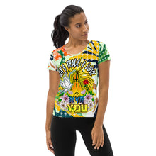 Load image into Gallery viewer, All-Over Print Women&#39;s Athletic T-shirt GOD&#39;S PEACE &amp; LOVE
