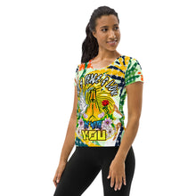 Load image into Gallery viewer, All-Over Print Women&#39;s Athletic T-shirt GOD&#39;S PEACE &amp; LOVE
